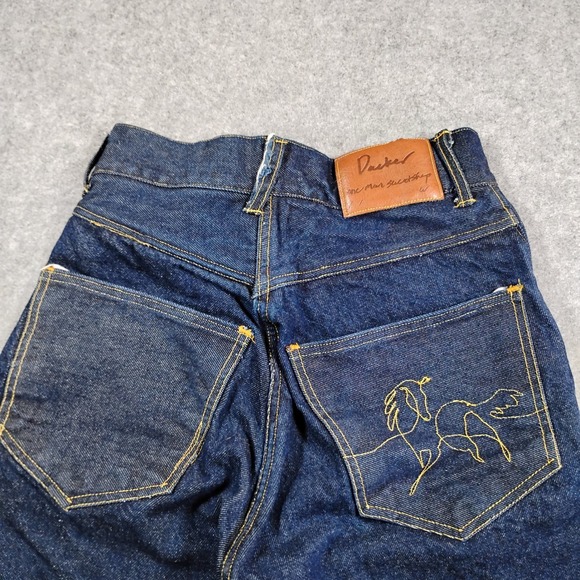 Dacker Other - Dacker One Man Sweatshop Men Dark Indigo Denim Jeans Horse Embroidery 26x27